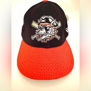 Erie SeaWolves New Era 59FIFTY Hat – Black/Red MiLB Fitted Cap (6 7/8)